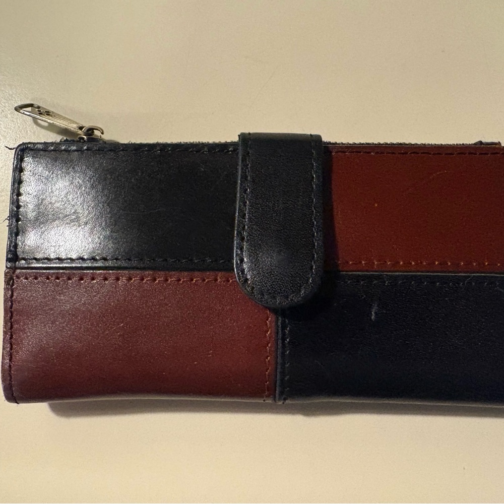 Patricia Nash Patchwork Leather Wallet - Black & Brown